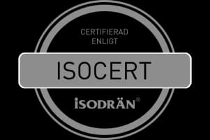 ISO-certifieringslogotyp isodrän certifierad enligt